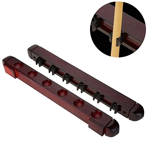 gotyou Soporte Billar Rack 6 Cue,Soporte Palos de Billar, Billar de Madera Cue Pole Soporte Montado en la Pared, Snooker Accessories para Clubes Escuelas, Hogares