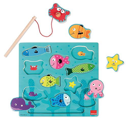 Goula- Pesca Conjunto de Puzzles Magnético, Multicolor, 28 x 28 cm (53131)