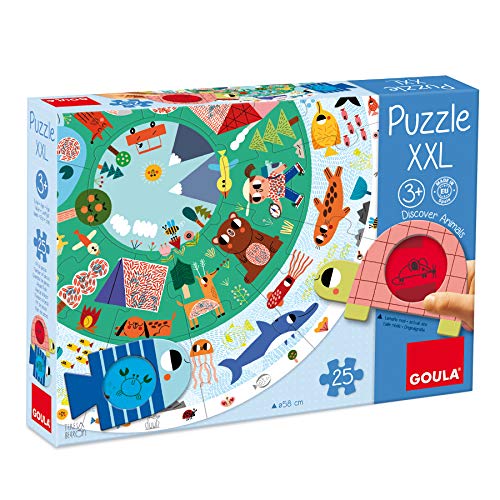 Goula - Puzzle XXL Discover Animals - Puzzle infantil a partir de 3 años