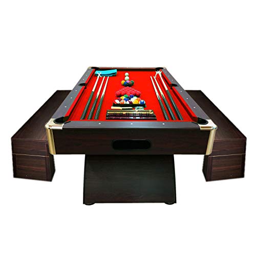 GRAFICA MA.RO SRL Mesa de Billar 8FT Caesar Rojo Juego de Billar Carambola y contenedor de Bancos