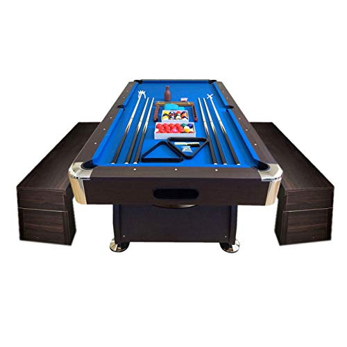 GRAFICA MA.RO SRL Mesa de Billar 8FT Vintage Azul Juego de Billar Carambola y contenedor de Bancos