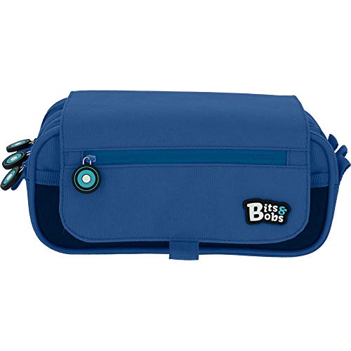 Grafoplás Bits & Bobs, Estuche Escolar Triple con Solapa, 23 cm, Azul