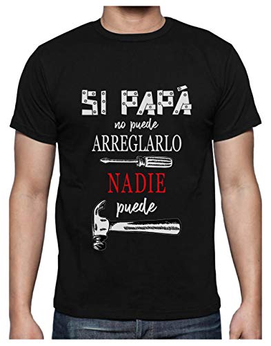 Green Turtle Camiseta para Hombre- Regalos para Hombre, Regalos para Padres. Camisetas Hombre Originales Divertidas - Si Papá no Puede Nadie Puede - - Large Negro