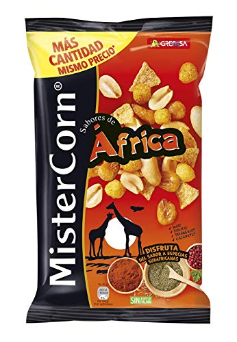 Grefusa - MisterCorn Africa | Cocktail de Frutos Secos con Sabor a Especias Surafricanas - 195 gr Grefusa - MisterCorn Africa | Cocktail de Frutos Secos con Sabor a Especias Surafricanas - 195 gr