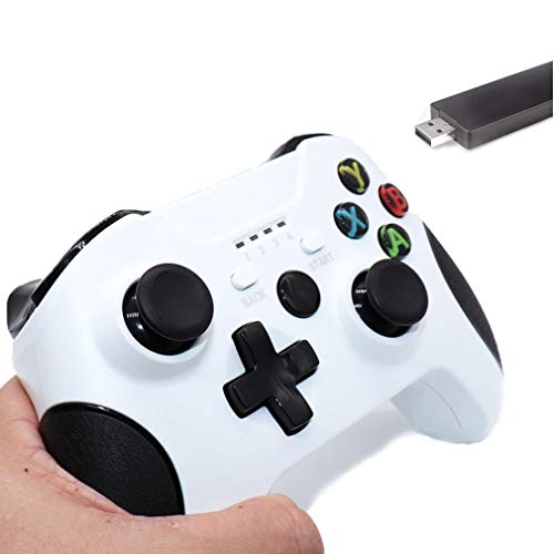 GRJKZYAM Gamepad Mejorado para Control Inalámbrico para Xbox One/One S/One X / PS3 / One Elite/Windows 10 | Gamepad Inalámbrico 2.4G con Doble Vibración