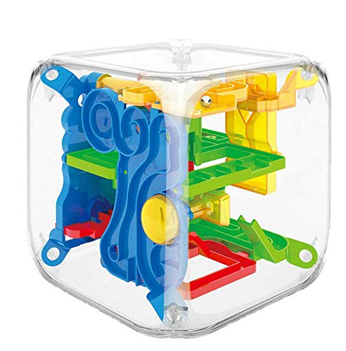 GuDoQi 3D Laberinto de Bolas de Juguete Puzzle, Juego de Rompecabezas Mágico 3D, Juego de Balance Laberinto Esférico con 72 Barreras Desafiantes Juguetes Educativos para Niños