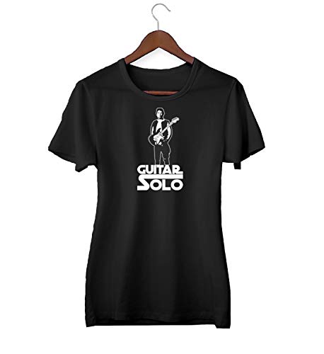Guitar Solo Hero Han Star Wars_KK021398 Camiseta de la Camisa Regalo de Las Mujeres Camiseta cumpleaños, Small, Black