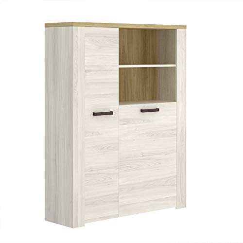 HABITMOBEL Mueble Aparador Vertical Puertas, Buffet para Cocina y Comedor, Acabado en Milano y Fines, Medidas: 104cm (Largo) x 33 cm (Fondo) x 139 cm (Alto)