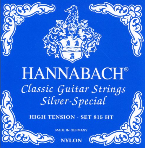 Hannabach Cuerdas para Guitarra Clásica Serie 815, Tensión Alta, Plateado Especial, Set
