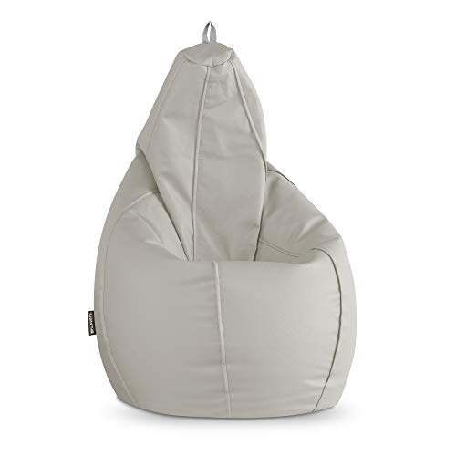 HAPPERS Puff Pera Polipiel Interior Gris Claro XXL HAPPERS Puff Pera Polipiel Interior Gris Claro XXL