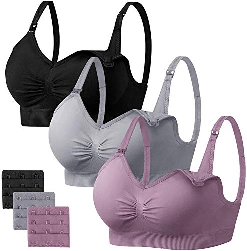 HBselect Sujetador Lactancia Sostén De Maternidad con Almohadillas Desmontable Fácil De Desabrochar para Dar El Pecho HBselect Sujetador Lactancia Sostén De Maternidad con Almohadillas Desmontable Fácil De Desabrochar para Dar El Pecho