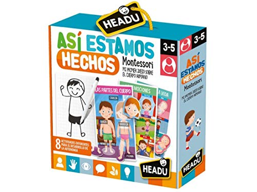 Headu- Así Estamos Hechos Mi Primer Juego sobre el Cuerpo Humano Infantil Educatvo de Anatomía, Color azul (1043732) , color/modelo surtido