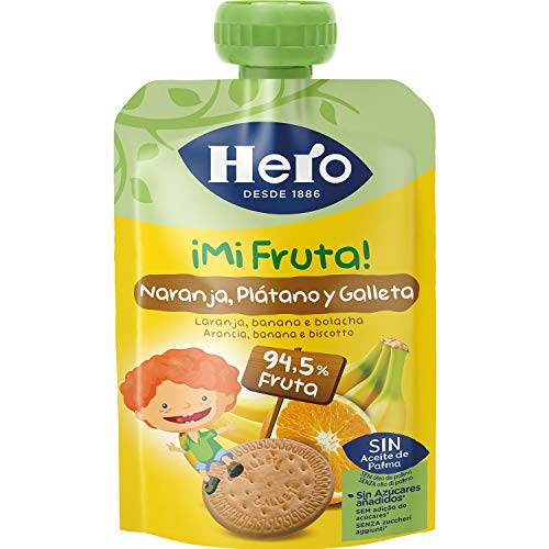 Hero - Bolsita De Fruta Naranja, Plátano Y Galleta 100 gr