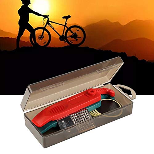 Herramientas de llantas de bicicleta translúcidas parches autoadhesivos de hoja de archivo de acero inoxidable, para bicicleta de montaña(black)