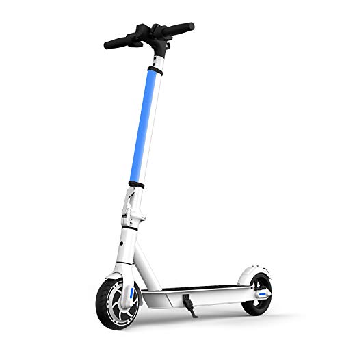 Hiboy Patinete Eléctrico S2 Lite - Neumáticos sólidos de 6.5" - hasta 16 KM de Largo Alcance y 21 KM/H Scooter portátil Plegable para Adultos con Doble Sistema de frenado