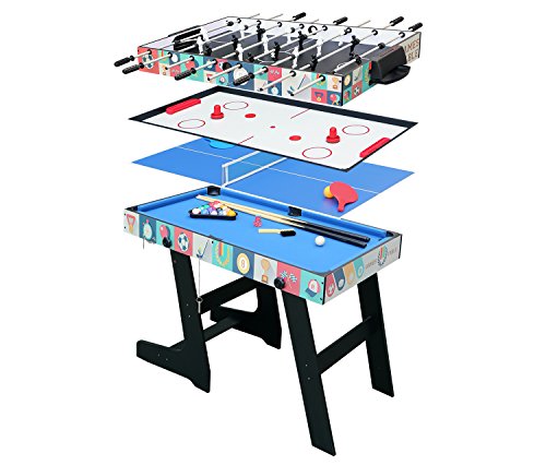 hj 4 en 1 Mesa de multijuegos,futbolin,Mesa Billar,Pingpong, Hockey