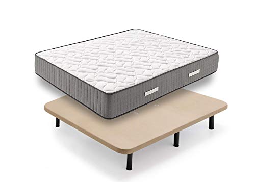 HOGAR24 FR81-Colchón Viscoelástico + Base Tapizada con Patas, Medida 150x190 cm, Núcleo Fresh Natur Alta Densidad Efecto Regenerador, Altura 30 cm HOGAR24 FR81-Colchón Viscoelástico + Base Tapizada con Patas, Medida 150x190 cm, Núcleo Fresh Natur Alta Densidad Efecto Regenerador, Altura 30 cm