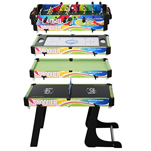 HOMCOM Mesa Multijuegos Mesa de Juegos Diseño 4 en 1 Futbolín Aire Hockey Billar Ping-Pong Sobremesa para Niños y Adultos Accesorios Incluidos Diversión 86,5x43,5x64 cm HOMCOM Mesa Multijuegos Mesa de Juegos Diseño 4 en 1 Futbolín Aire Hockey Billar Ping-Pong Sobremesa para Niños y Adultos Accesorios Incluidos Diversión 86,5x43,5x64 cm
