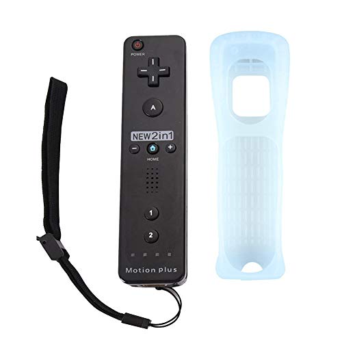 HOTSO Motion Plus Mando a Distancia para Wii/Wii U, Remoto Motion Plus Controlador de Juego para Nintendo Wii y Wii U con Funda de Silicona y Muñequera(Negro) HOTSO Motion Plus Mando a Distancia para Wii/Wii U, Remoto Motion Plus Controlador de Juego para Nintendo Wii y Wii U con Funda de Silicona y Muñequera(Negro)