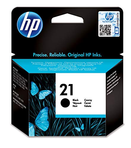 HP 21 C9351AE, Negro, Cartucho Original de Tinta, compatible con impresoras de inyección de HP Deskjet D1530, D1560, D2360, D2460, F2290, F335, F2180, F380, F390, F4180; Officejet 4315, 4335