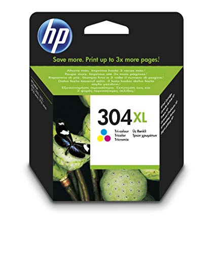 HP 304XL N9K07AE, Tricolor, Cartucho de Tinta de Alta Capacidad Original, compatible con impresoras de inyección de tinta HP DeskJet 2620, 2630, 3720, 3730, 3750, 3760, HP Envy 5010, 5020, 5030 HP 304XL N9K07AE, Tricolor, Cartucho de Tinta de Alta Capacidad Original, compatible con impresoras de inyección de tinta HP DeskJet 2620, 2630, 3720, 3730, 3750, 3760, HP Envy 5010, 5020, 5030