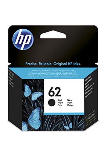 HP 62 C2P04AE, Negro, Cartucho Original de Tinta, ompatible con impresoras de inyección de tinta HP ENVY 5540, 5640, 7640;OfficeJet 200, 250, 5740