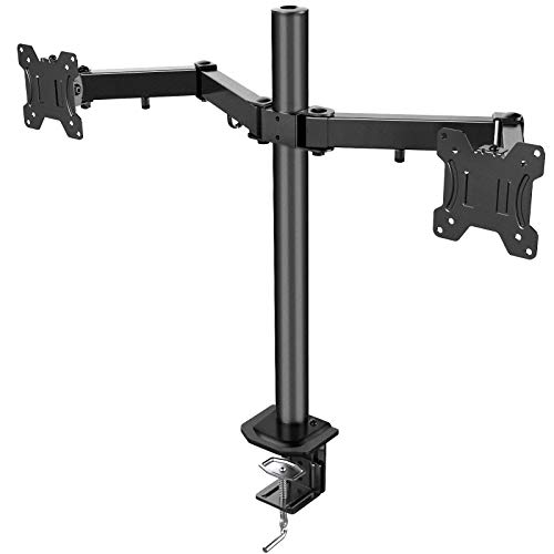 HUANUO Soporte 2 Monitores, Totalmente Ajustable para Dos Pantallas LCD LED de Tamaño Desde 13 a 27 Pulgadas, 2 Opciones de Montaje, VESA 75/100 HUANUO Soporte 2 Monitores, Totalmente Ajustable para Dos Pantallas LCD LED de Tamaño Desde 13 a 27 Pulgadas, 2 Opciones de Montaje, VESA 75/100