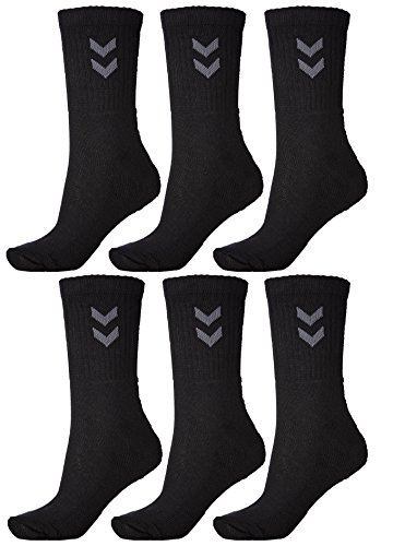 Hummel Pack de 6 calcetines deportivos unisex (negro, talla 46-48) Hummel Pack de 6 calcetines deportivos unisex (negro, talla 46-48)