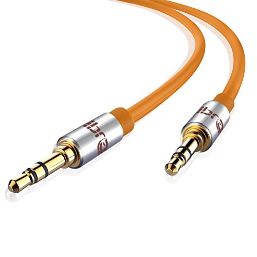 IBRA Cable de Audio Estéreo | 3,5mm Jack Macho a 3,5mm Macho | 1 Metro | Naranja | para iPhone 6S Plus, 6,5, iPad, Smartphones, Tablets y Reproductores Multimedia