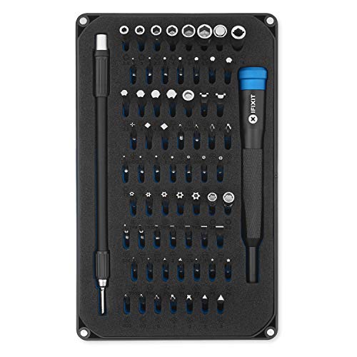 iFixit Mako Precision Bit Set, juego de 64 puntas de precisión (4 mm) y mango destornillador para reparacion de moviles, consolas, ordenadores, etc