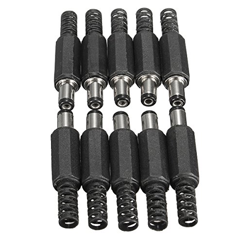 ILS - JP02 10 Piezas 5,5x2,1mm Soldadura DC Cabeza de Gato del Enchufe cilíndrico del Conector Macho ILS - JP02 10 Piezas 5,5x2,1mm Soldadura DC Cabeza de Gato del Enchufe cilíndrico del Conector Macho