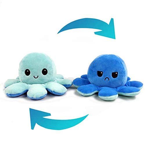 Inawayls Lindos Juguetes de Peluche de Pulpo, muñeco de Pulpo con Tapa de Doble Cara, muñeco de Peluche de Pulpo Reversible, Regalos de Juguete para niños, Familia, Amigos