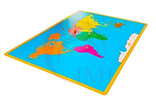 International Montessori Institute - Mapa Puzzle De Continentes en Madera