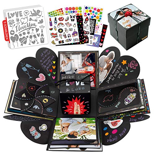 int!rend Caja de regalo | Caja de sorpresa explosion box, con 5 plantillas | Regalo para cumpleaños, boda, San Valentín | Caja sorpresa regalo romantico para novio o novia int!rend Caja de regalo | Caja de sorpresa explosion box, con 5 plantillas | Regalo para cumpleaños, boda, San Valentín | Caja sorpresa regalo romantico para novio o novia