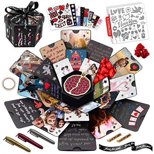 int!rend Caja de Regalo | XXL Caja de Sorpresa Explosion Box, con 5 Plantillas | Regalo para cumpleaños, Boda, San Valentín | Caja Sorpresa Regalo romantico para Novio o Novia int!rend Caja de Regalo | XXL Caja de Sorpresa Explosion Box, con 5 Plantillas | Regalo para cumpleaños, Boda, San Valentín | Caja Sorpresa Regalo romantico para Novio o Novia