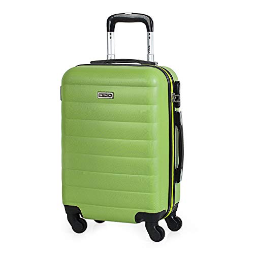 ITACA - Maleta Cabina de Viaje rígida 4 Ruedas Trolley 55 cm abs. Equipaje de Mano. pequeña cómoda Ligera y Bonita. Low Cost ryanair Precio. 71250, Color Pistacho