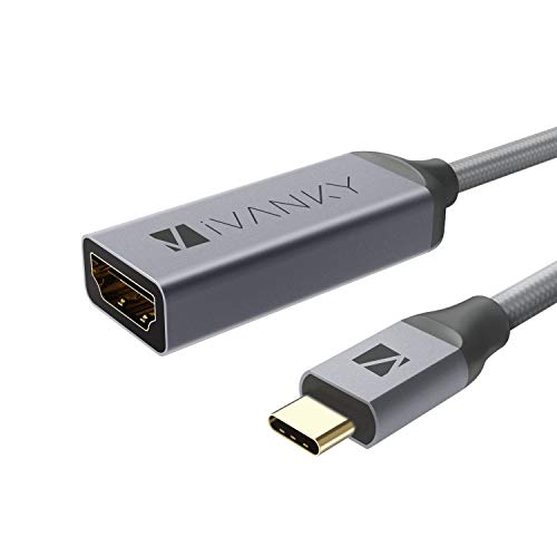 iVANKY Adaptador USB C a HDMI 4K@60Hz Compatible con Portátil y Móviles con Puerto USB-C como Samsung S8/S9, Huawei P9 y Más - 1 Pack, Gris