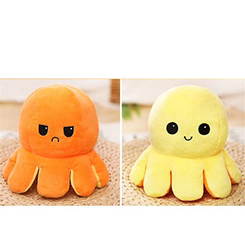 iYYVV Peluches De Pulpo Reversibles, Lindos Juguetes De Peluche Con Expresiones Lindas E Interesantes De Doble Cara, Lindos Juguetes De Peluche De Regalo, Lindos Regalos De Pulpo Para NiñOs