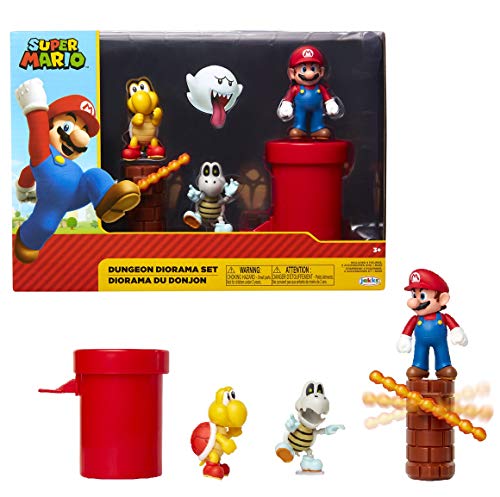 Jakks Pacific Super Mario-Set de Figuras Mundo Dungeon, Multicolor, 6 cm (85989)