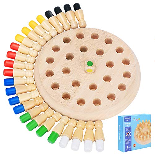 Japace Ajedrez de Memoria de Madera, Ajedres de Juguetes Memoria Montessori, Juego Memoria Interacción Entre Padres e Hijos, Juguetes Cognitivos de Color para Niños Japace Ajedrez de Memoria de Madera, Ajedres de Juguetes Memoria Montessori, Juego Memoria Interacción Entre Padres e Hijos, Juguetes Cognitivos de Color para Niños