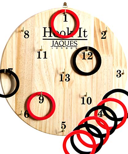 Jaques de Londres Hoopla: Juego de Hoopla de Hook It Garden y Juego como Lanzamiento de Dados o Dardos: los Populares Juguetes de Interior: Juega y aprende Desde 1795