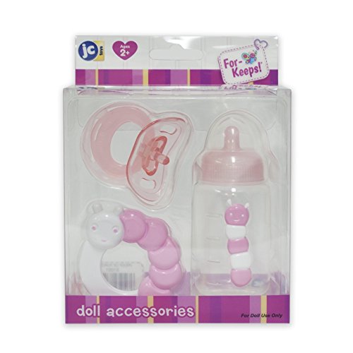 JC TOYS- Accesorios para muñecos bebé, Color Rosa Pastel (81061)