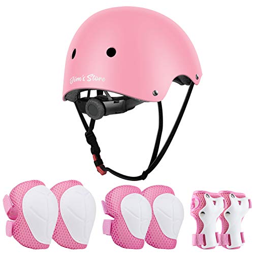 JIM'S STORE Casco y Protecciones Ajustable Infantiles Rodilleras Coderas,Set di Casco 7 Piezas para Scooter Ciclismo Rodillo Patinaje JIM'S STORE Casco y Protecciones Ajustable Infantiles Rodilleras Coderas,Set di Casco 7 Piezas para Scooter Ciclismo Rodillo Patinaje