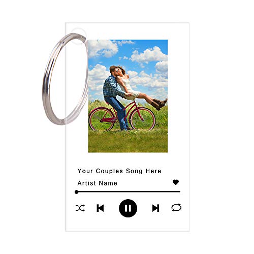 Jinlinjew Placa de llavero llavero de canción de acrílico grabado personalizado, póster de álbum, foto personalizada + texto acrílico cubierta de álbum regalo Jinlinjew Placa de llavero llavero de canción de acrílico grabado personalizado, póster de álbum, foto personalizada + texto acrílico cubierta de álbum regalo