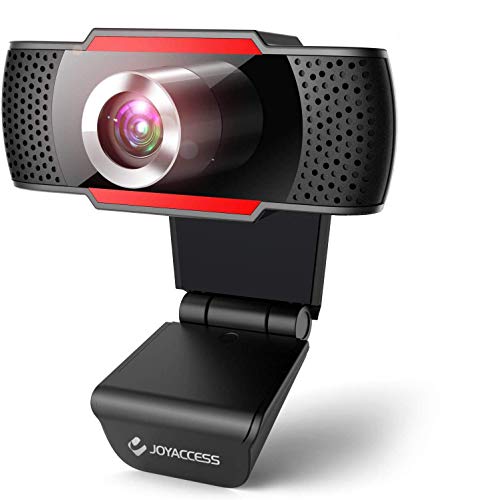 JOYACCESS Webcam PC con Micrófono, Web Cámara 1080P, Negro y Rojo, Vista Gran Angular de 105º para Transmisión en Streaming, Conferencias en Zoom, Youtube, Skype, Compatible con Windows, Mac