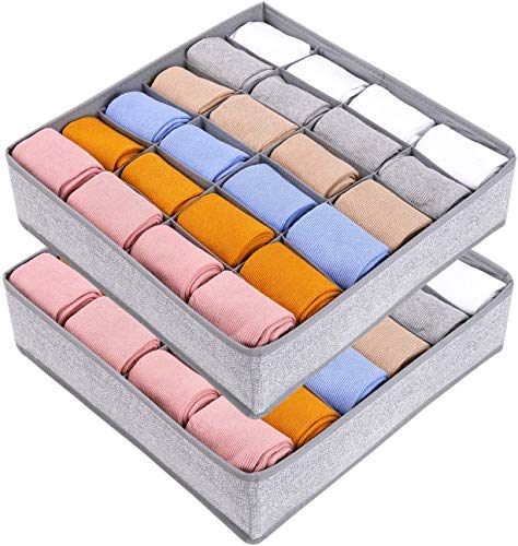 joyoldelf 2 Paquetes Textil organizadores cajón divisores, 24 Celdas Plegable Ropa Interior Cajas de Almacenamiento para almacenar Calcetines, Bufandas, Sujetador joyoldelf 2 Paquetes Textil organizadores cajón divisores, 24 Celdas Plegable Ropa Interior Cajas de Almacenamiento para almacenar Calcetines, Bufandas, Sujetador