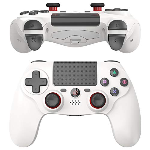 JOYSKY Mando Inalámbrico para PS4,Controlador De Juegos Inalámbrico con Control De Vibración Dual del Motor De Doble Palanca para Playstation 4 (Blanco) JOYSKY Mando Inalámbrico para PS4,Controlador De Juegos Inalámbrico con Control De Vibración Dual del Motor De Doble Palanca para Playstation 4 (Blanco)