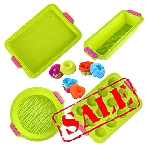 Juego básico de utensilios para hornear de 16 piezas - Antiadherente 4 moldes para hornear, Molde redondo/rectangular/pan/mollete, 12 moldes para tazas de postre para decoración de pasteles Juego básico de utensilios para hornear de 16 piezas - Antiadherente 4 moldes para hornear, Molde redondo/rectangular/pan/mollete, 12 moldes para tazas de postre para decoración de pasteles