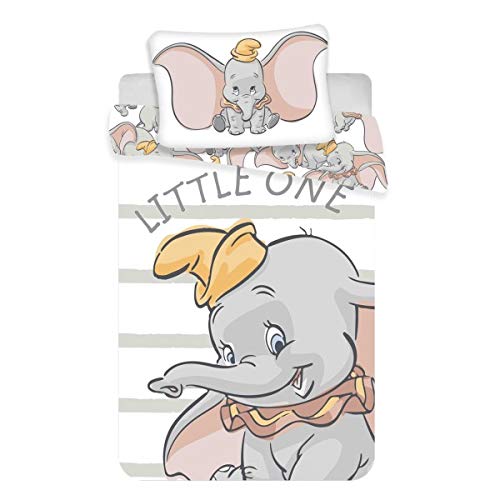 Juego de ropa de cama para bebés Dumbo, 2 piezas 100% algodón, tamaño: 100 x 135 cm, 40 x 60 cm, certificado Öko Tex Standard 100 Juego de ropa de cama para bebés Dumbo, 2 piezas 100% algodón, tamaño: 100 x 135 cm, 40 x 60 cm, certificado Öko Tex Standard 100