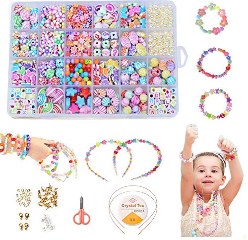 Juguete de Cuentas de Niños DIY, Cuentas Coloridas para Hacer Joyas para Niños Pulseras de Bricolaje Cuentas de Collares